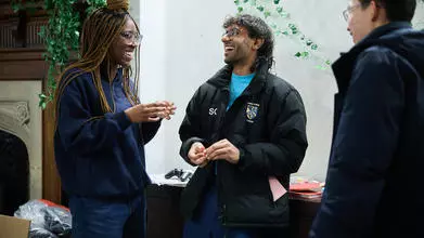 Members of the JCR talking in the JCR